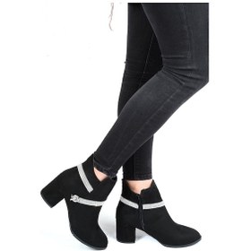 Resim Ayakcenter 21-03 Siyah Süet Topuklu Kadın Bot 