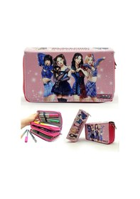 Resim Kalem Kutusu Black Pink Blink Organizer Kalemkutu Vegan Deri Üç Bölmeli Kalemlik 