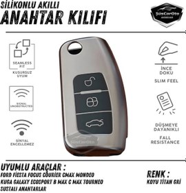 Resim Ford Focus Fiesta Courier Cmax Mondeo Kuga Galaxy Ecosport B Max C Max Tourneo Anahtar Uyumlu Silikon Anahtar Kılıfı Oto Anahtar Kabı Darbe Em 