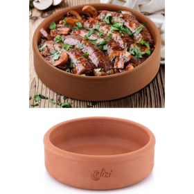 Resim Teknotrust Elizi Toprak Güveç, Fırın Kabı, Yuvarlak Fırın Tepsisi Küçük Boy 22 cm 
