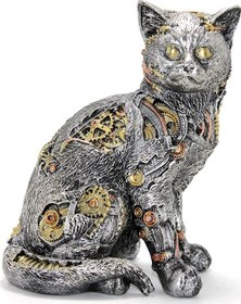 Resim Steampunk Polyester Kedi Figürü Alk2454 - 9000175680022ynt 