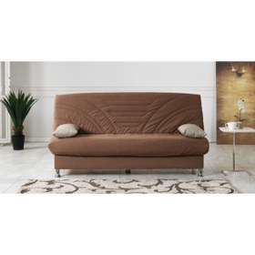 Resim Meşe Home Smart Kılıflı Bazalı Yataklı Süngerli S Yaylı Kanepe Koltuk Çekyat Kahve 
