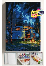 Resim Sayılarla Boyama Seti Numaralı Tuval Fırça Boya Dahil Kasnaklı Set 50x70 Cm - Kamp 