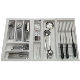 Resim Mutfak, Modüler Bıçaklıklı Kaşıklık Seti, Beyaz, 74 x 48 cm (Enden-Boydan 3,5 cm Kesilebilir) 