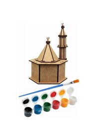 Resim Cami Boyama Seti Ahşap 1 Paket Mdf Cami Maketi Akrilik Boya Ve Resim Fırçası 