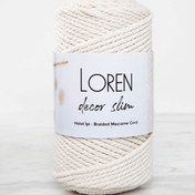 Resim Loren Decor Slim 3 Büküm Makrome İpi Krem - L002 