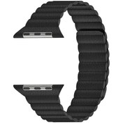 Resim Microsonic Apple Watch Series 2 38mm Twist Leather Loop Kordon Siyah 