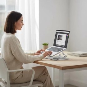 Resim Notebook ve Laptop Uyumlu 360 Derece Dönen Stand, Ayarlanabilir Laptop Tutucu, Sağlam Tabanlı, Yüksekliği Ayarlanabilir Tutucu, Notebook Stant 747 