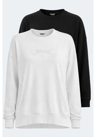 Resim Slazenger Vıkentı Sw 2 Li Set Kadın Sweatshırt Beyaz - Siyah 