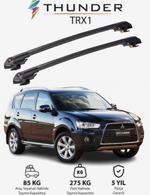 Resim Mıtsubıshı Outlander Sport 2010-2022 Trx2 Thunder Carrier Kilitli Ara Atkı Taşıyıcı Tavan Barı Gri 