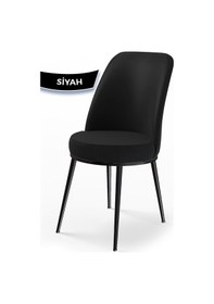 Resim Canisa Concept Dexa Serisi, Üst Kalite Yemek Odası Sandalyesi, Metal Siyah Iskeletli, 4 Adet Siyah Sandalye Siyah Sandalye 