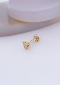 Resim 14 Ayar Altın Elmas Figürlü Tragus Sarı 