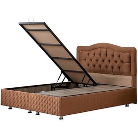 Resim Setaymobilya Baza, Şah Açık Kahve Çift Kişilik Baza + Başlık, Mdf - Setay 