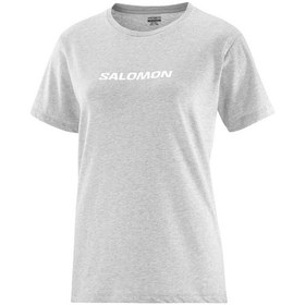 Resim Salomon Logo Ss Tee W Heather Grey T-shırt Lc2217500 001 