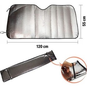 Resim 120 55 Cm Ambalajlı Vantuzlu Araç İçi Ön Cam Perdesi Katlanabil 
