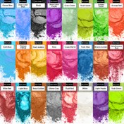 Resim 24 adet Farklı Renkli Mercan Mika Tozu, Parlak Epoksi Reçine Boyaları, DIY Takı El Sanatları, Doğal, Toksik Olmayan, Uzun Süreli Renk Pigmentleri, Sanat ve El Sanatları Kiti (1G Paket, Toplam 24 Paket) 