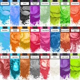 Resim 24 adet Farklı Renkli Mercan Mika Tozu, Parlak Epoksi Reçine Boyaları, DIY Takı El Sanatları, Doğal, Toksik Olmayan, Uzun Süreli Renk Pigmentleri, Sanat ve El Sanatları Kiti (1G Paket, Toplam 24 Paket) 