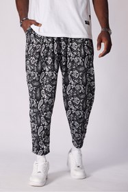 Resim Superbluemexico Unisex Jakar Desenli Pileli Şalvar Pantolon 