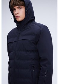 Resim Hatemoğlu Lacivert Regular Fit Hakim Yaka Kapüşonlu Kaban 22191024a002 005 Lacivert 