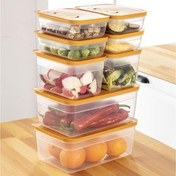 Resim 8'li Hava Kanallı Ayarlanabilir Sebze Ve Meyve Saklama Kabı 4x(1,15 Lt) 2x(2,35-5 lt) turuncu Vienev