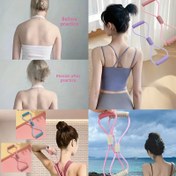Resim Kadınlar için Orta Dirençli 8 Şekilli Yoga Pilates Kayışı - Kompakt, Hafif ve Taşınabilir - Tüm Vücut Egzersizleri ve Başlangıçlar için İdeal, TPE Malzeme, Pilates Egzersiz Ekipmanı 