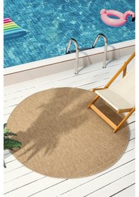 Resim İndia Bej Daire Halı Salon Oturma Odası Çocuk Odası Yatak Odası Halısı 672 Bej 