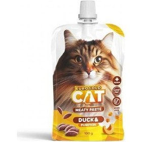 Resim Eurogold Cat Et Ezmesi Ördek Balkabaklı Kedi Ödül Maması 100 G 