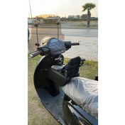 Resim Arora Capucino Motosiklet Çocuk Koltuğu, Emniyet Kemerli, Siyah Deri, Kollu, 2-8 Yaş Arası, Hediyeli 