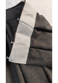 Resim Keten Fon Perde 1/3 Sık Dikim Korniş İçin Tek Kanat 30 Renk Hardal 