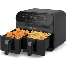 Resim BRF No35 Groove Max Plus XXL 1800W (4Lt+4Lt) 8Lt Çift Hazneli Smart Airfryer Air Fryer Yağsız Sıcak Hava 