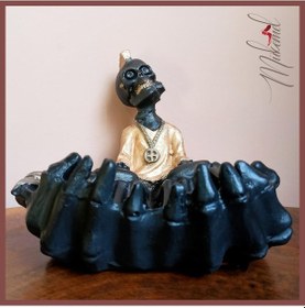 Resim Yüksek İskelet Heykel, El Figürü, El Yapımı Tabak, Dekoratif Kü 