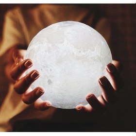 Resim Dekoratif 3D Ay Gece Lambası - Led Başucu Lambası ( Çap 12 Cm ) 