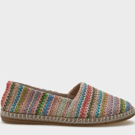 Resim Capone Outfitters Kadın Espadril Düz Topuklu Suni Deri Taban Renkli Desenli 36 Numara 