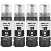 Resim TecHarbor Epson 103 4 Adet EcoTank L1110 L1210 L1250 L3110 L3111 L3150 L3151 Yazıcı Uyumlu Muadil Mürekkep 