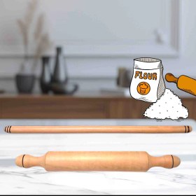 Resim Sakr Hobi Market Ve Ev Gereçleri Merdane Oklava Seti Hamur Açma Ahşap Malzemeden 48 cm ve 40 cm Uzunlukta 