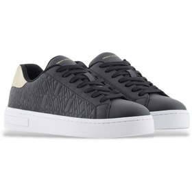 Resim Armani Exchange Kadın Kabartma Monogram Desenli Sneaker - Siyah 