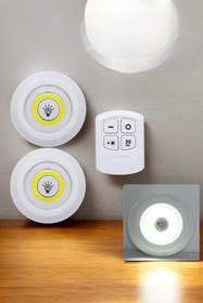 Resim Clevora Mutfak Dolap Altı Işığı Uzaktan Kumandalı Yapışkanlı Kablosuz Pilli 