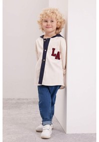 Resim Defacto Erkek Bebek Kapüşonlu Gabardin Uzun Kollu Gömlek D2596A524AUER42 Ekru 