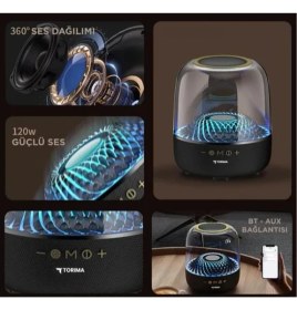Resim Torima Bluetooth Hoparlör Rgb Işıklı Speaker D33 Siyah 