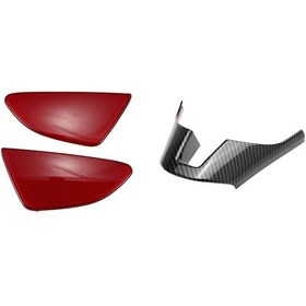 Resim Lasonstiges 1 Çift Araba Styling Arka Sis Işık Lambası Far Paneli Kiti Ve 1 Adet Karbon Fiber Jant Paneli Çerçeve Trim Kapağı 