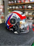 Resim Sway 814 Cool Cat Yarı Camlı Şeffaf Vizörlü Çocuk Motosiklet Scooter Kaskı S Beden White 