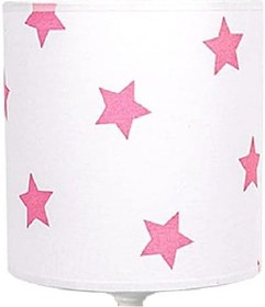 Resim Masa Lambası Kumaş Abajur-Beyaz Yıldız 