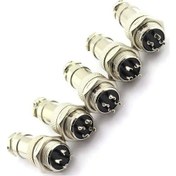 Resim Elmpaly 5 Çift Gx16 4 Pin Dairesel Hava Bağlantı Konnektörü Bakır Malzeme Panel Montaj Metal Fiş Ve Priz Seti 