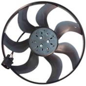 Resim Volkswagen Polo Fan Motoru Davlumbazsız 387Mm 4 Fişli 8 Kanat Skoda Fabia Rapid Seat Ibiza Audi A1 1.4 TSI 09-14 