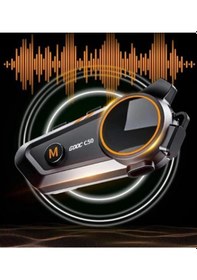 Resim C50 Motosiklet Intercom Kask Kulaklık 1000 Mah Rgb Işıklı Bluetooth Kulaklık Ip67 