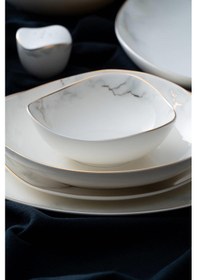 Resim Acar Darcıe 6 Kişilik 29 Parça Porselen Yemek Takımı Beyaz 