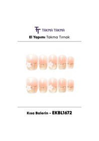 Resim Ekbl1672 Kısa Baleri 10'lu Tekrar Kullanılabilir El Yapımı Protez Takma Tırnak Xs 