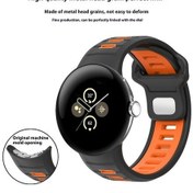 Resim Qyouth Yedek Watch Siyah+gri Silikon Saat İçin Google Çift Bandı 45mm 3.nesil Renkli Dijital Kayış 