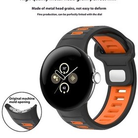 Resim Qyouth Yedek Watch Siyah+gri Silikon Saat İçin Google Çift Bandı 45mm 3.nesil Renkli Dijital Kayış 