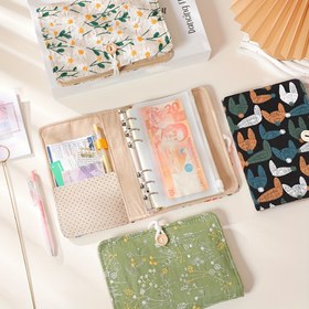 Resim A6 Kumaş Nakit Cüzdan Bütçe Planlayıcı, 10 Cebi, 2 Renkli Sticker Levhası, 12 Bütçe Kartı - Kişisel Finans ve Organizasyon için İdeal, Kişisel Finans Organizatörü|Dekoratif Cüzdan|Dikiş Detayı, Nakit Depolama Organizatörü 